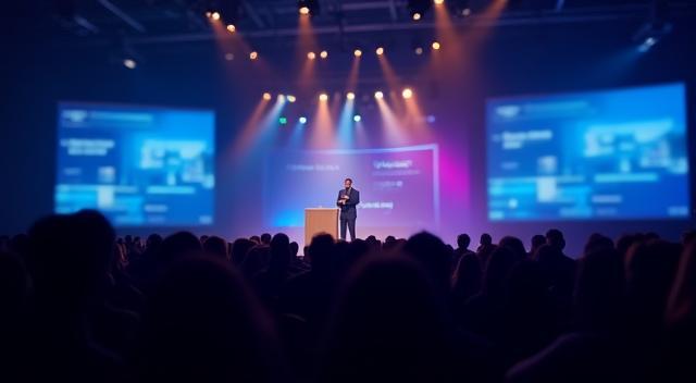 Still from a corporate tech summit video.