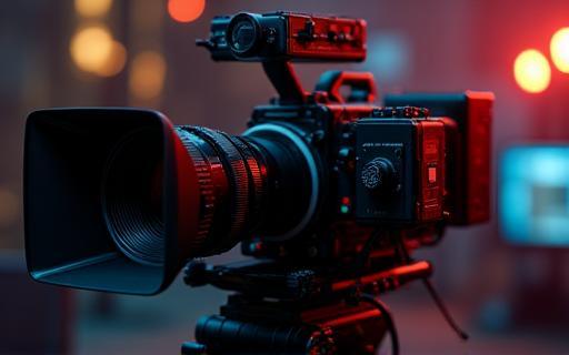 Professional camera setup on a commercial set.